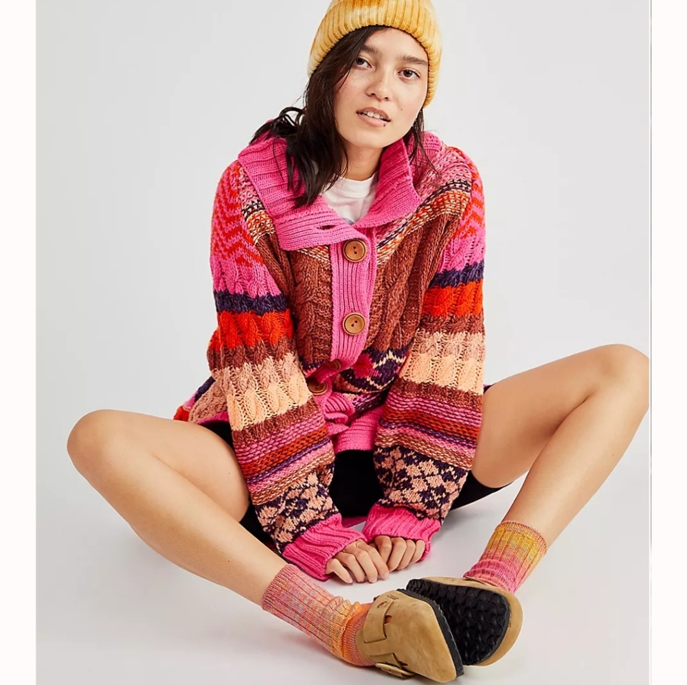 Free People - Argyle Smile Cardigan